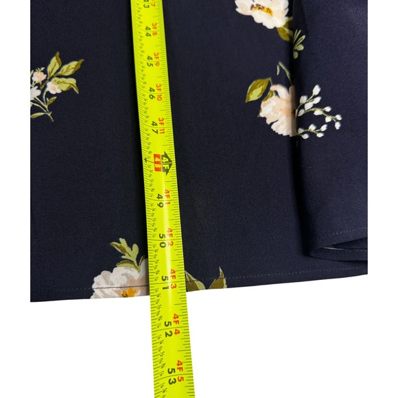 Baltic Born Women's Maxi Dress XL Navy Floral Print Ruffle Neck Long Sleeve NEW - Picture 13 of 16